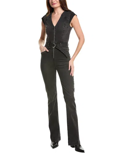 Paige Laurel Canyon Sleeveless Denim Jumpsuit In Purple