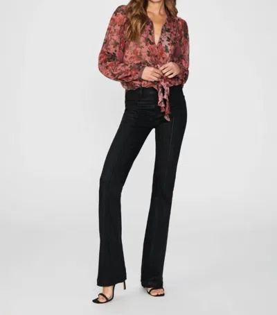 Paige Laurel Canyon Pintuck Jeans In Black Fog Lux Coated