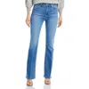 Paige Womens Rock Show Distressed Laurel Canyon Faded-wash Flared High-rise Stretch-denim Blend Jean In Multi