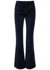 Paige Laurel Slim Flared-leg Velvet Trousers In Blue