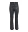 Paige Stella Super High Waist Straight Leg Faux Leather Jeans In Black
