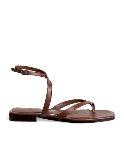 Paige Leather Reese Sandals In Brown