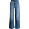 Paige Leena High Waist Raw Hem Wide Leg Jeans