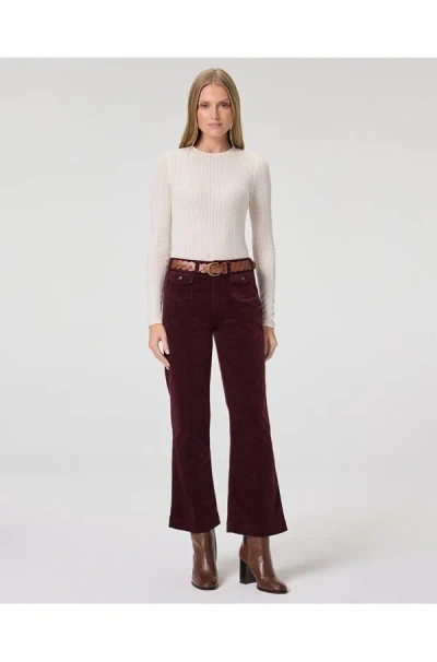 Paige Leenah Ankle Jean In Dark Oxblood Cord In Red