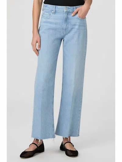 Paige Leenah Ankle Wide Leg Jeans In Brightside In Blue