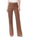 Paige High-waisted Flared Jeans In Cognac With Finish In Brown