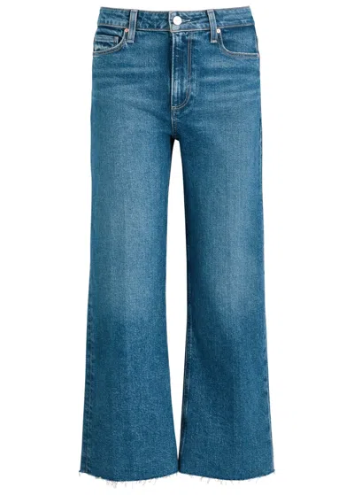Paige Leenah Cropped Wide-leg Jeans In Blue
