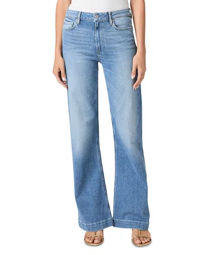 Paige Leenah High Rise Bow Leg Jeans In Cinerama In Blue