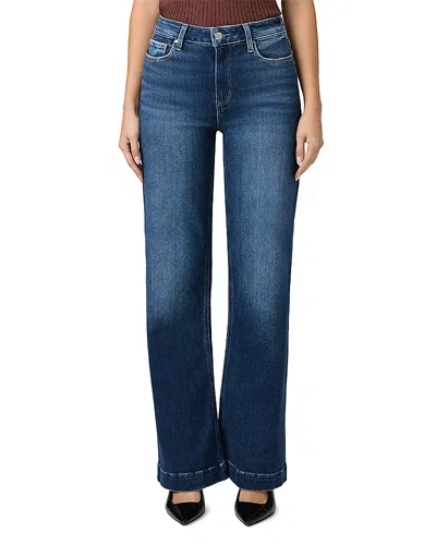Paige Leenah High Rise Wide Leg Jeans In Hamptons In Blue