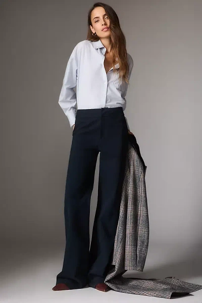 Paige Leenah High-rise Wide-leg Jeans Pants In Blue