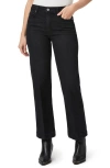 Paige Cindy Twisted Seam Slit Pant In Black Velvet In Midnight Raven