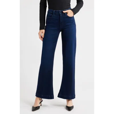 Paige Leenah High Waist Wide Leg Jeans In Brown