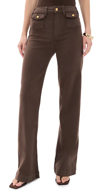 Paige Leenah Mini Patch Pockets Jeans Rich Chocolate