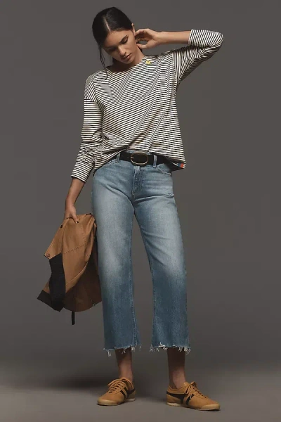 Paige Leenah Petite High-rise Wide-leg Ankle Jeans In Blue