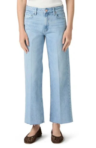 Paige Leenah Raw Hem High Waist Ankle Wide Leg Jeans
