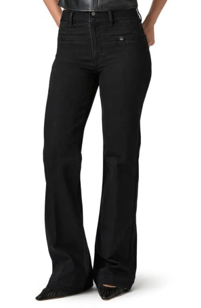 Paige Leenah Welt Pocket Wide Leg Jeans In Black