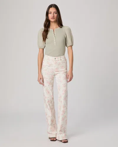 Paige Leenah High Rise Wide Leg Jeans In Bouquet In Multi