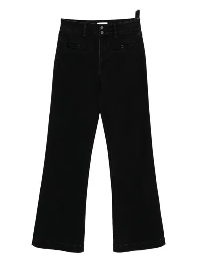 Paige Leenah Wide-leg Jeans In Black