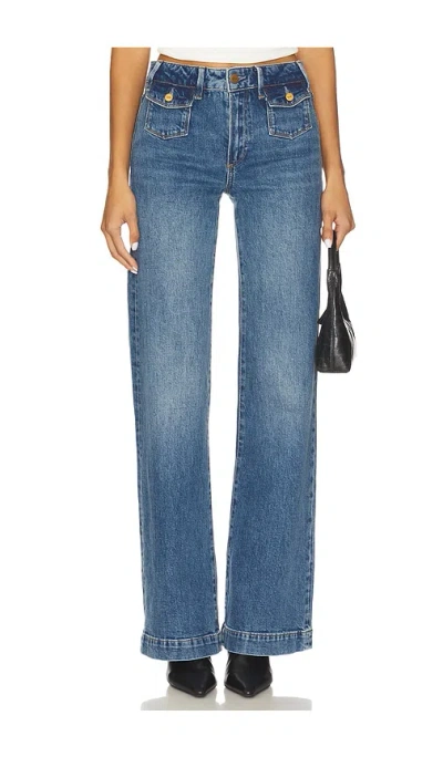 Paige Leenah Wide Leg Jeans In Blue