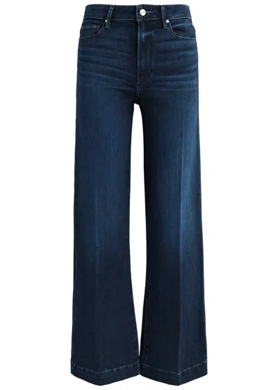 Paige Leenah Wide-leg Jeans In Dark Blue