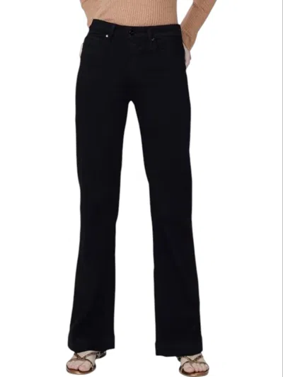Paige Leenah Wide Leg Jeans In Black Shadow
