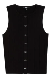 Paige Leira Button-up Sweater Vest In Black