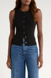Paige Leira Button-up Sweater Vest In Blue