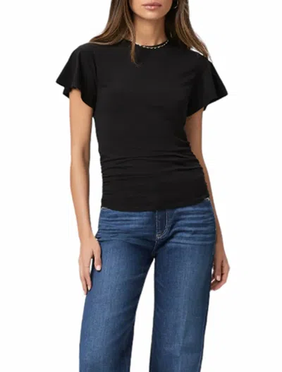 Paige Lena Short Sleeve Tee Top In Black