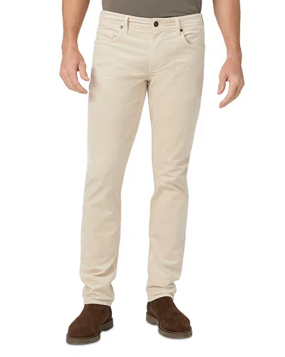 Paige Lennox Slim Fit Cotton Blend 32 Pants In Ivory Cream Cord In Multi