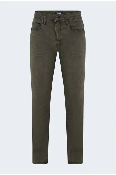 Paige Lennox Slim Jean In Vintage Deep Oak In Green