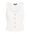 Paige Caine Linen Blend Button-up Tank In White
