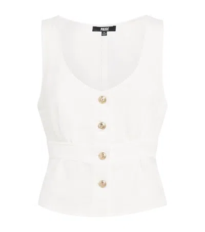 PAIGE LINEN-BLEND CAINE TOP