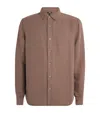Paige Linen-blend Peters Shirt In Brown