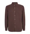 Paige Linen-blend Peters Shirt In Brown