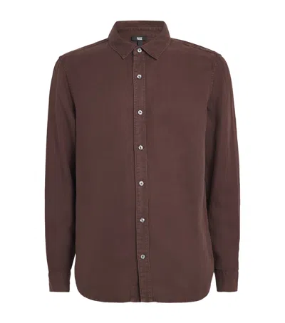Paige Linen-blend Peters Shirt In Brown