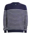 Paige Linen-cotton Striped Beaux Sweater In Navy