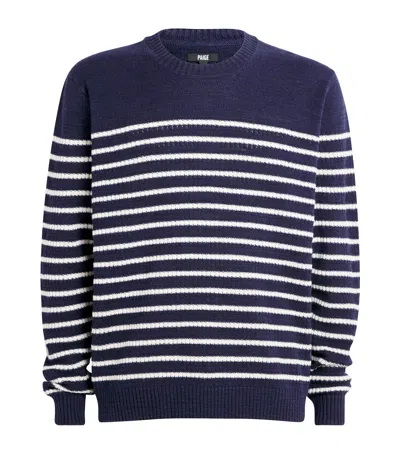 Paige Linen-cotton Striped Beaux Sweater In Gravity Stripe