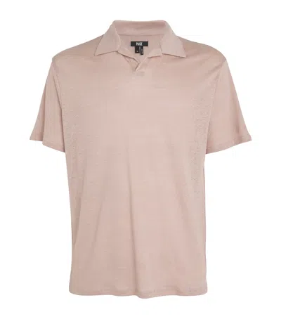 Paige Linen Polo Shirt In Pink