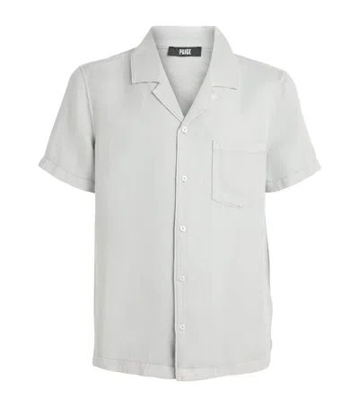 Paige Linen-blend Albro Short-sleeve Shirt In Blue