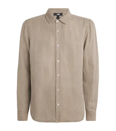 Paige Linen-blend Peters Shirt In Neutral