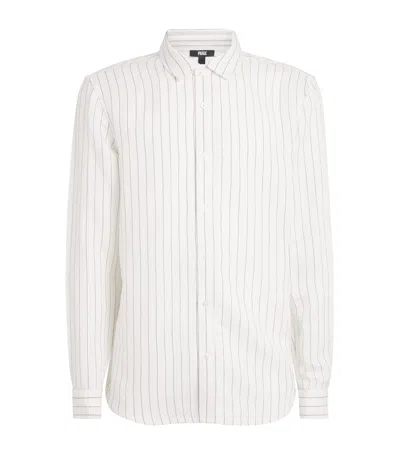 Paige Linen-blend Stripe Shirt In Beige