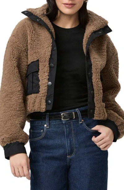 Paige Locklin Faux Shearling Jacket In Warm Cocoa