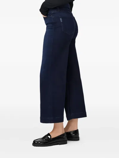 Paige Logo-patch Jeans In Blue