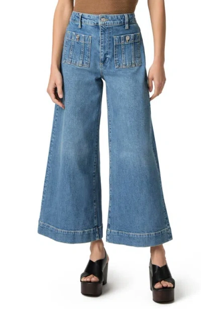 PAIGE PAIGE LOLA SEAMED PATCH POCKET CROP WIDE LEG JEANS