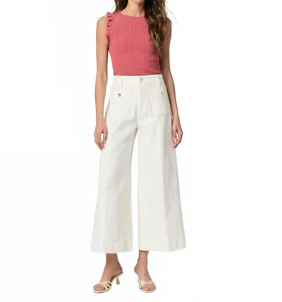 Paige Lola Wide Leg Jeans In Tonal Ecru In Multi