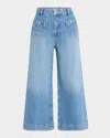 Paige Lola Wide-leg Jeans With Seamed Patch Pockets In Solitude
