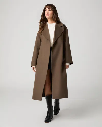 Paige Long Connery Coat In Mushroom