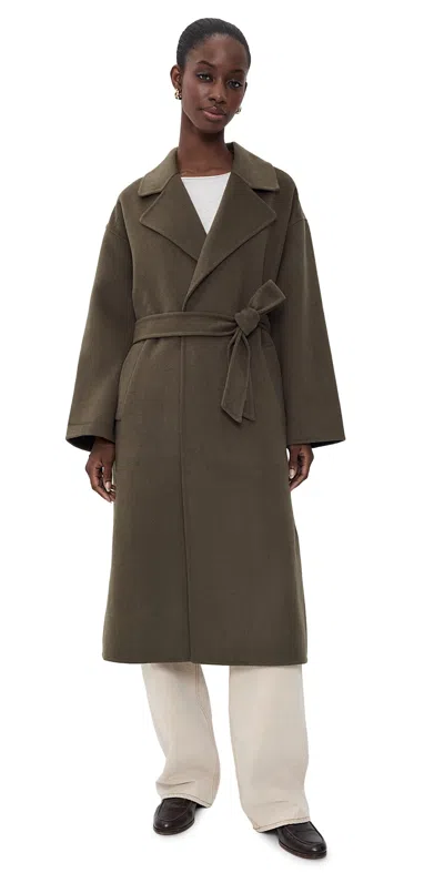 Paige Long Connery Coat Mushroom In Green