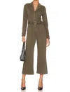 PAIGE LONG SLEEVE ANESSA JUMPSUIT IN BRUSHED OLIVE