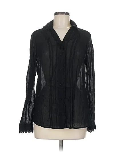Pre-owned Paige Long Sleeve Blouse In Black